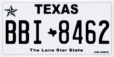 TX license plate BBI8462
