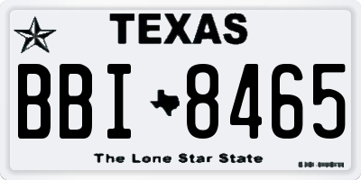 TX license plate BBI8465