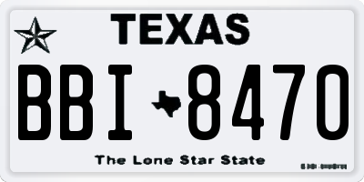 TX license plate BBI8470