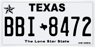 TX license plate BBI8472