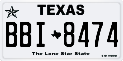 TX license plate BBI8474