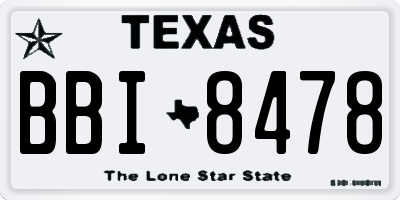 TX license plate BBI8478