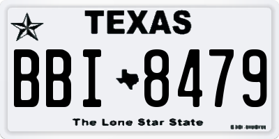 TX license plate BBI8479