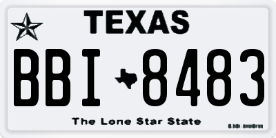 TX license plate BBI8483