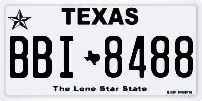 TX license plate BBI8488