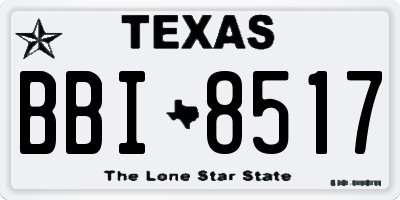 TX license plate BBI8517