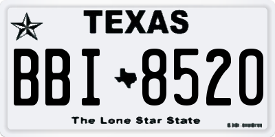 TX license plate BBI8520