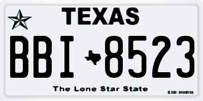 TX license plate BBI8523