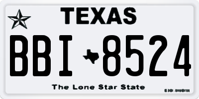 TX license plate BBI8524