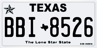 TX license plate BBI8526