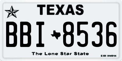 TX license plate BBI8536