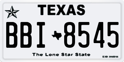 TX license plate BBI8545