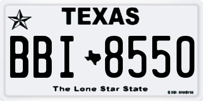 TX license plate BBI8550