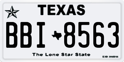 TX license plate BBI8563