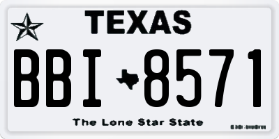 TX license plate BBI8571
