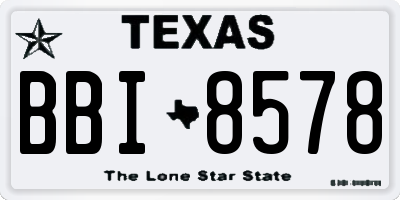 TX license plate BBI8578
