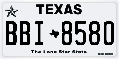 TX license plate BBI8580