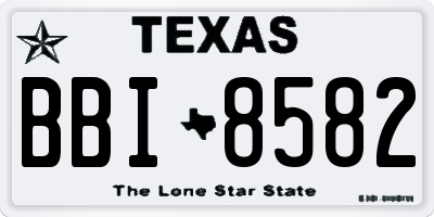 TX license plate BBI8582