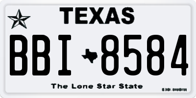 TX license plate BBI8584