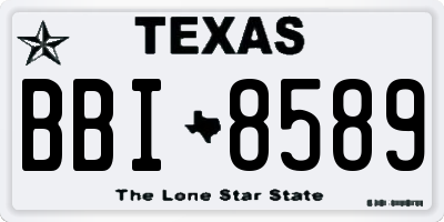 TX license plate BBI8589