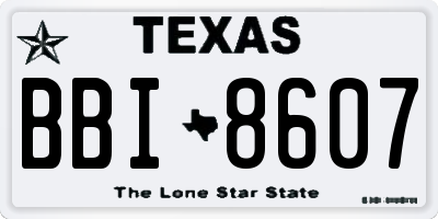 TX license plate BBI8607