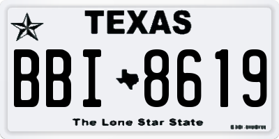 TX license plate BBI8619
