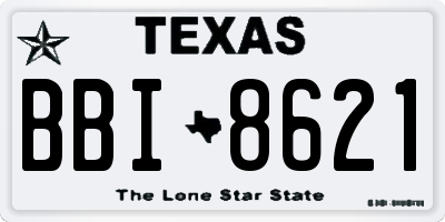 TX license plate BBI8621