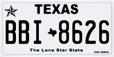 TX license plate BBI8626