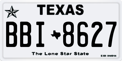 TX license plate BBI8627