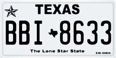 TX license plate BBI8633