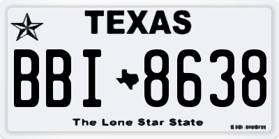 TX license plate BBI8638