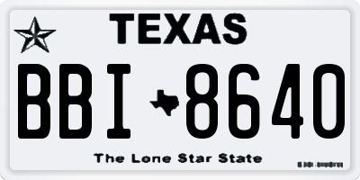 TX license plate BBI8640