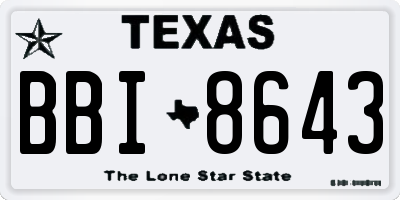TX license plate BBI8643