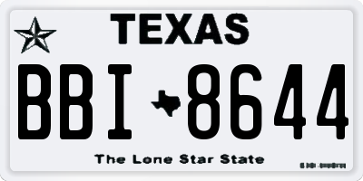 TX license plate BBI8644