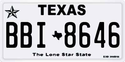 TX license plate BBI8646