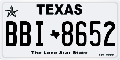 TX license plate BBI8652