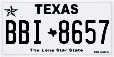TX license plate BBI8657