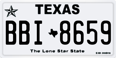 TX license plate BBI8659