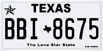 TX license plate BBI8675