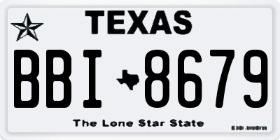 TX license plate BBI8679