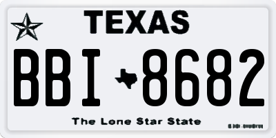 TX license plate BBI8682