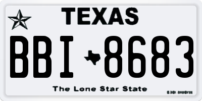 TX license plate BBI8683
