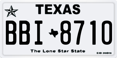 TX license plate BBI8710