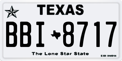 TX license plate BBI8717