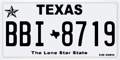TX license plate BBI8719