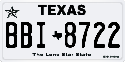TX license plate BBI8722