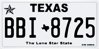 TX license plate BBI8725