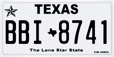 TX license plate BBI8741