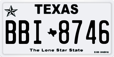 TX license plate BBI8746