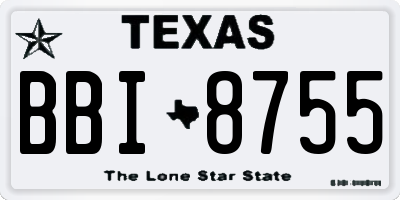 TX license plate BBI8755
